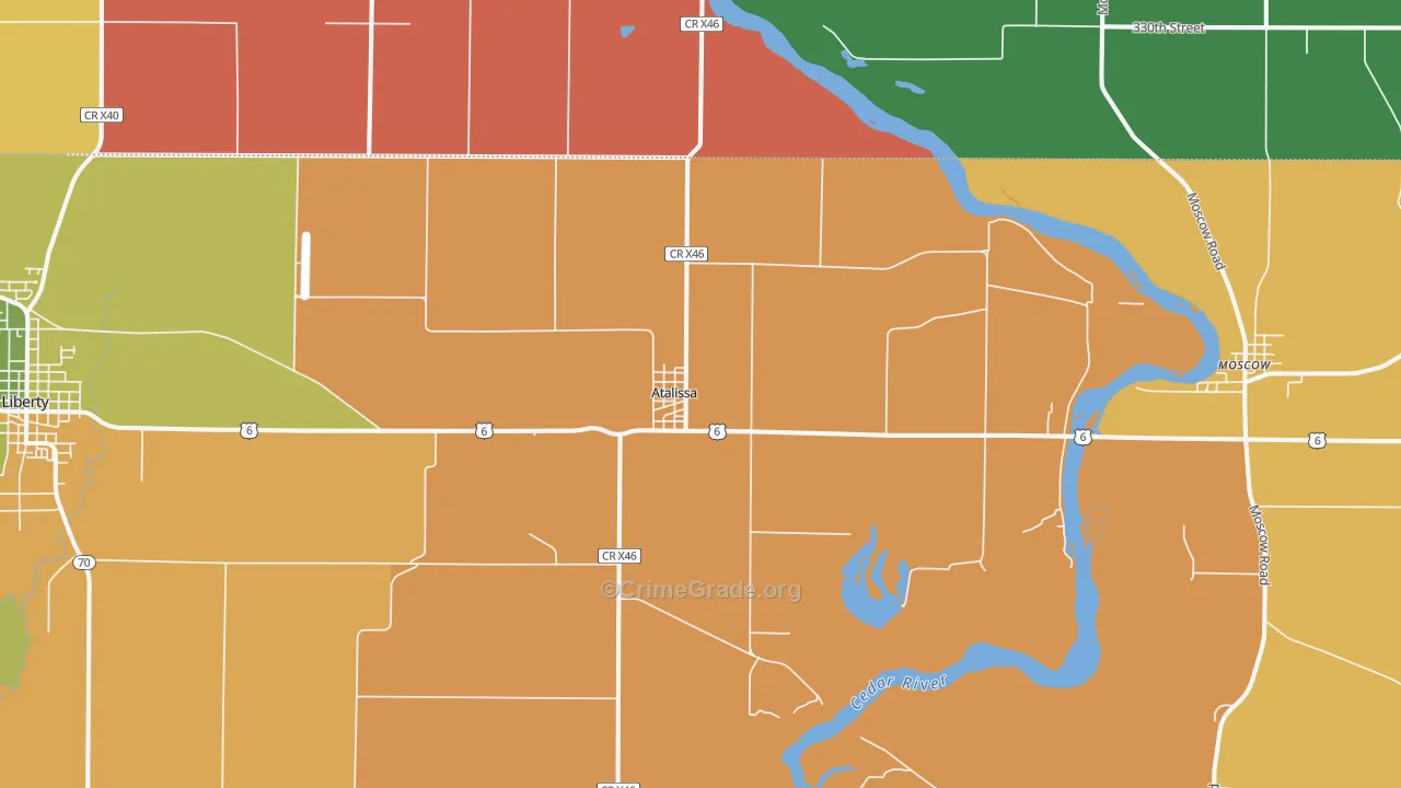 Atalissa, IA Map of Vandalism Rates