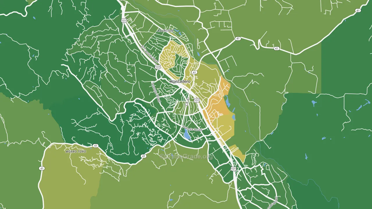 Atascadero, CA Map of Vandalism Rates