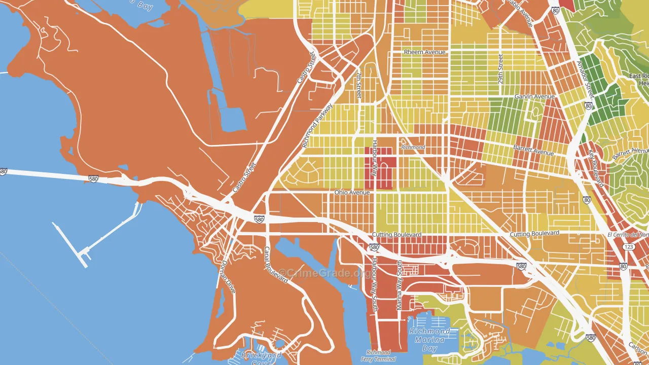 Atchison Woods, Richmond, CA Map of Vandalism Rates