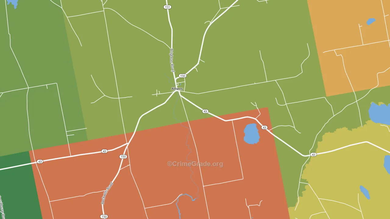 Athens, ME Map of Vandalism Rates