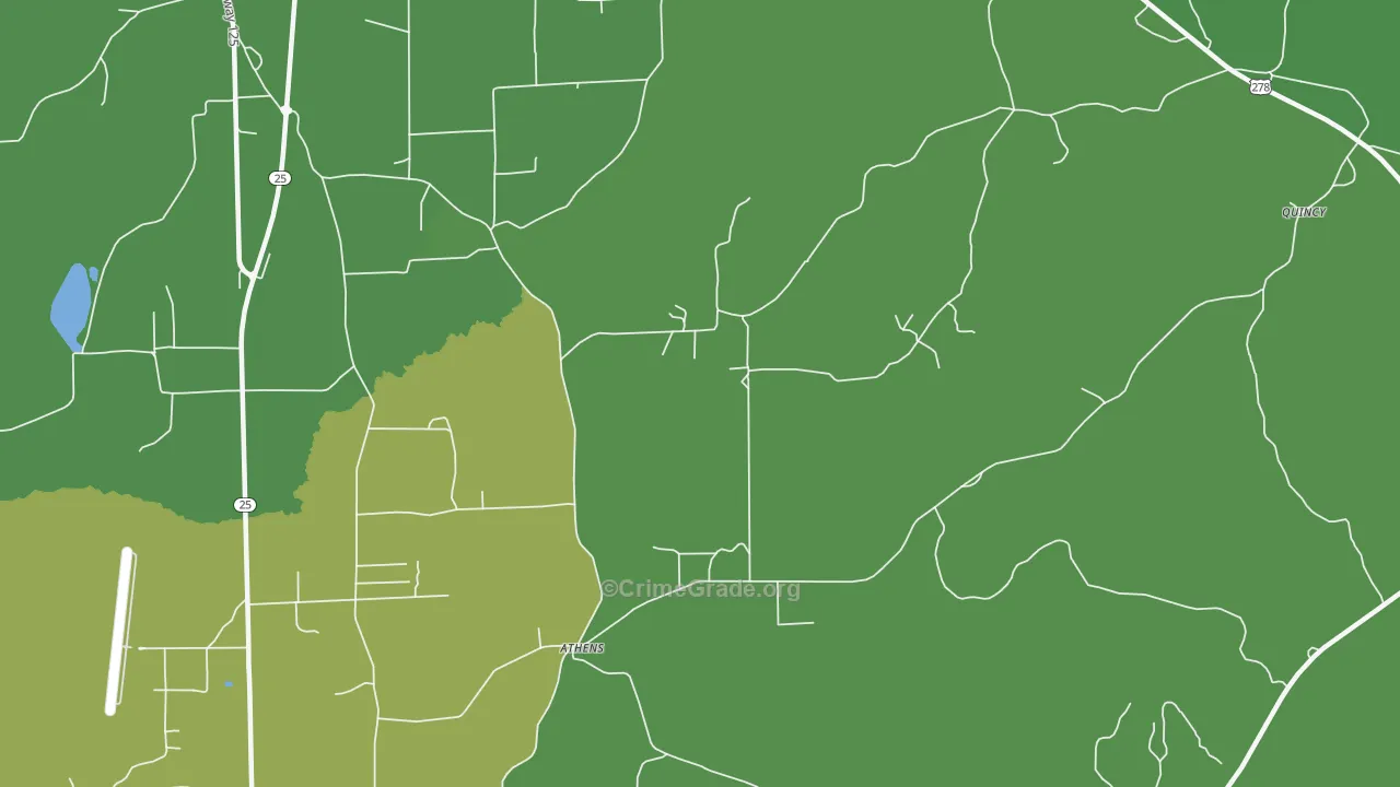 Athens, MS Map of Vandalism Rates