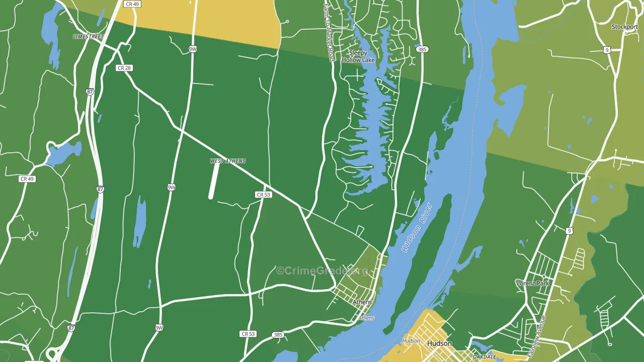 Athens, NY Map of Vandalism Rates