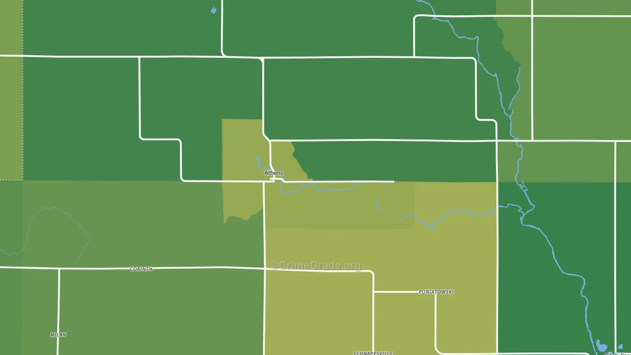 Athens, WI Map of Vandalism Rates