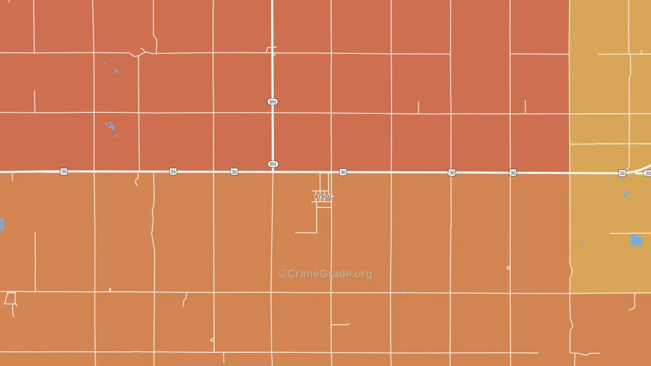 Athol, KS Map of Vandalism Rates