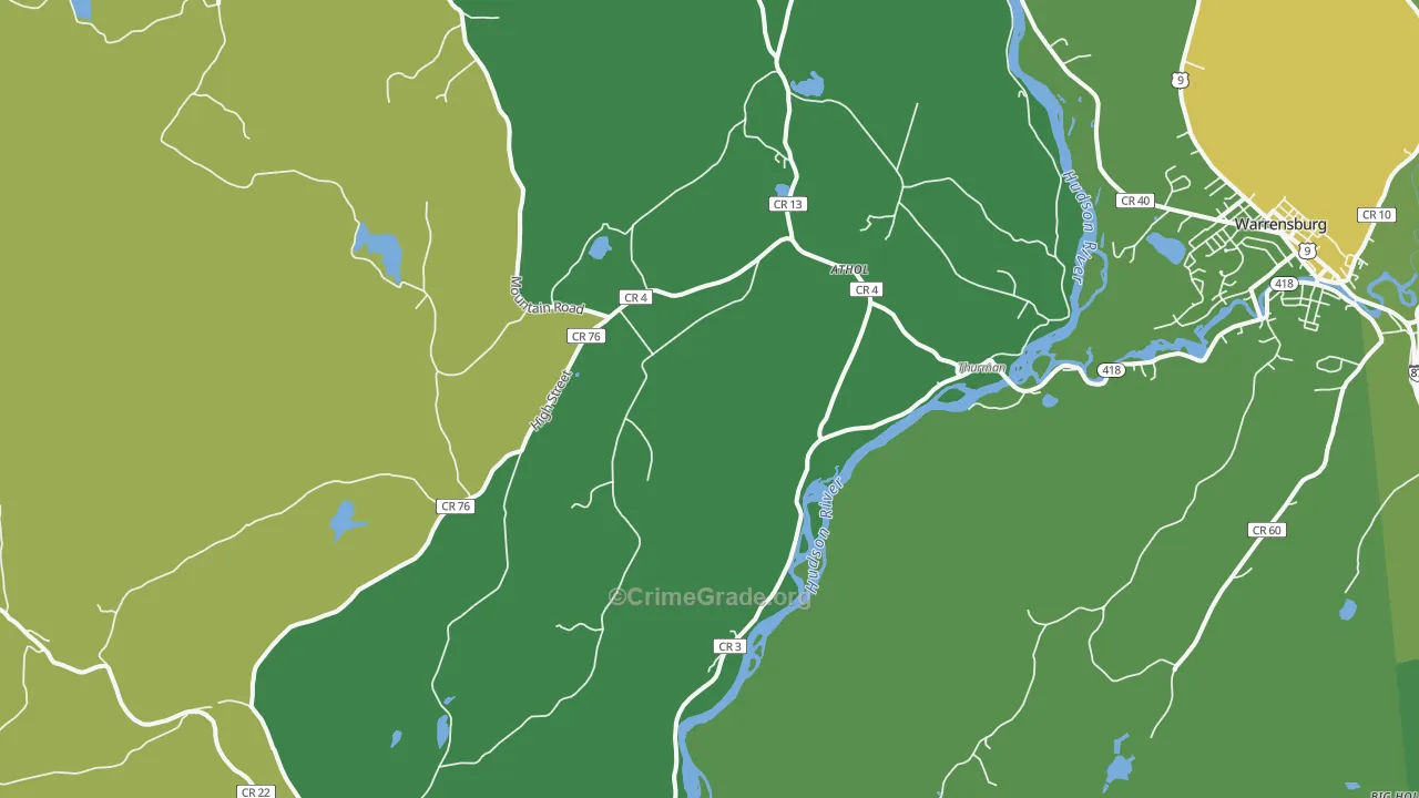 Athol, NY Map of Vandalism Rates