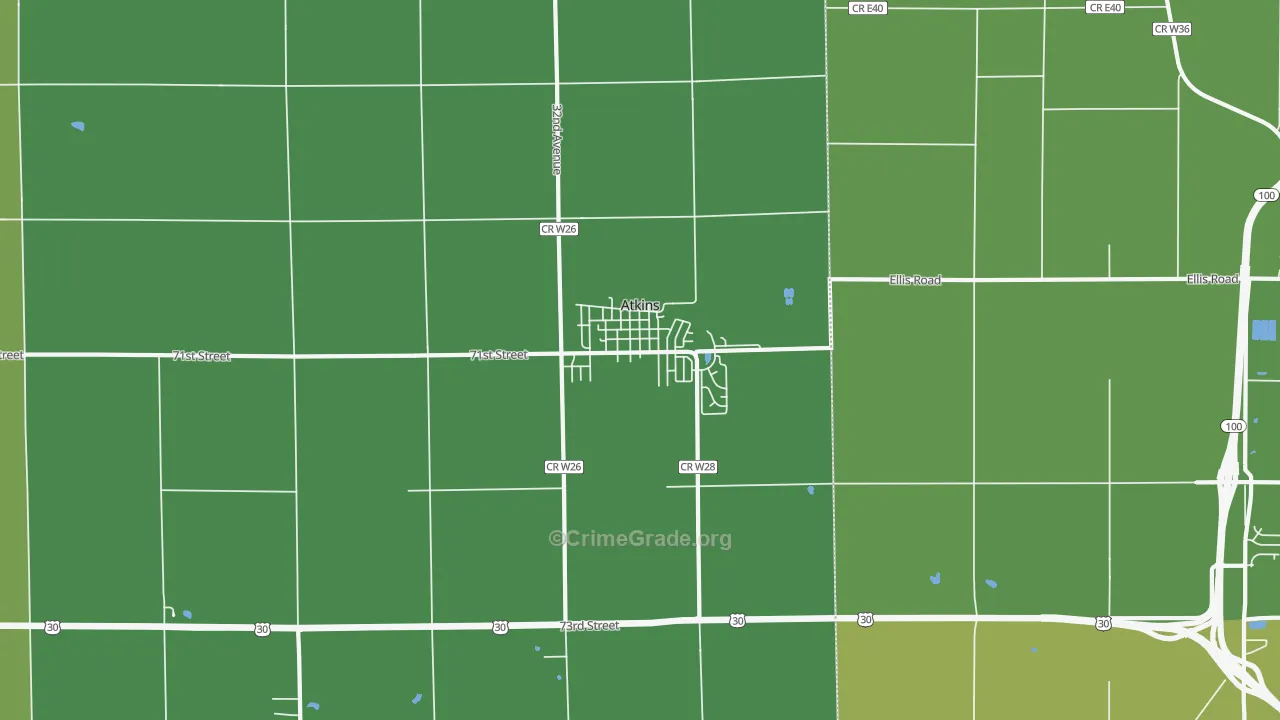 Atkins, IA Map of Vandalism Rates