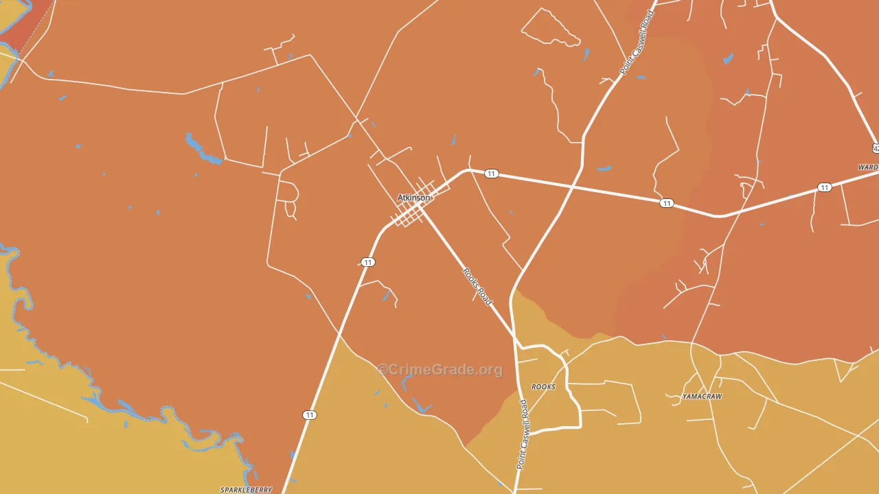 Atkinson, NC Map of Vandalism Rates