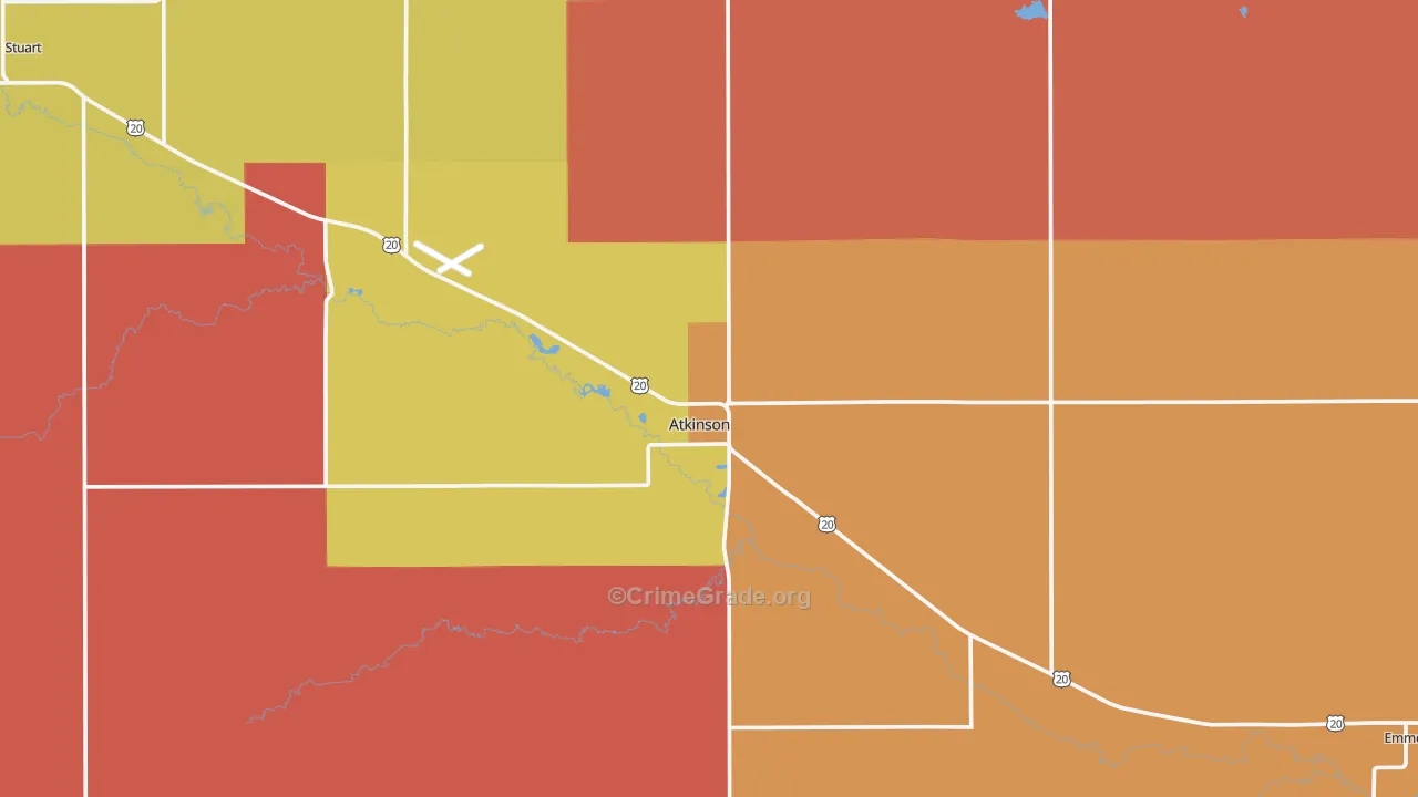 Atkinson, NE Map of Vandalism Rates