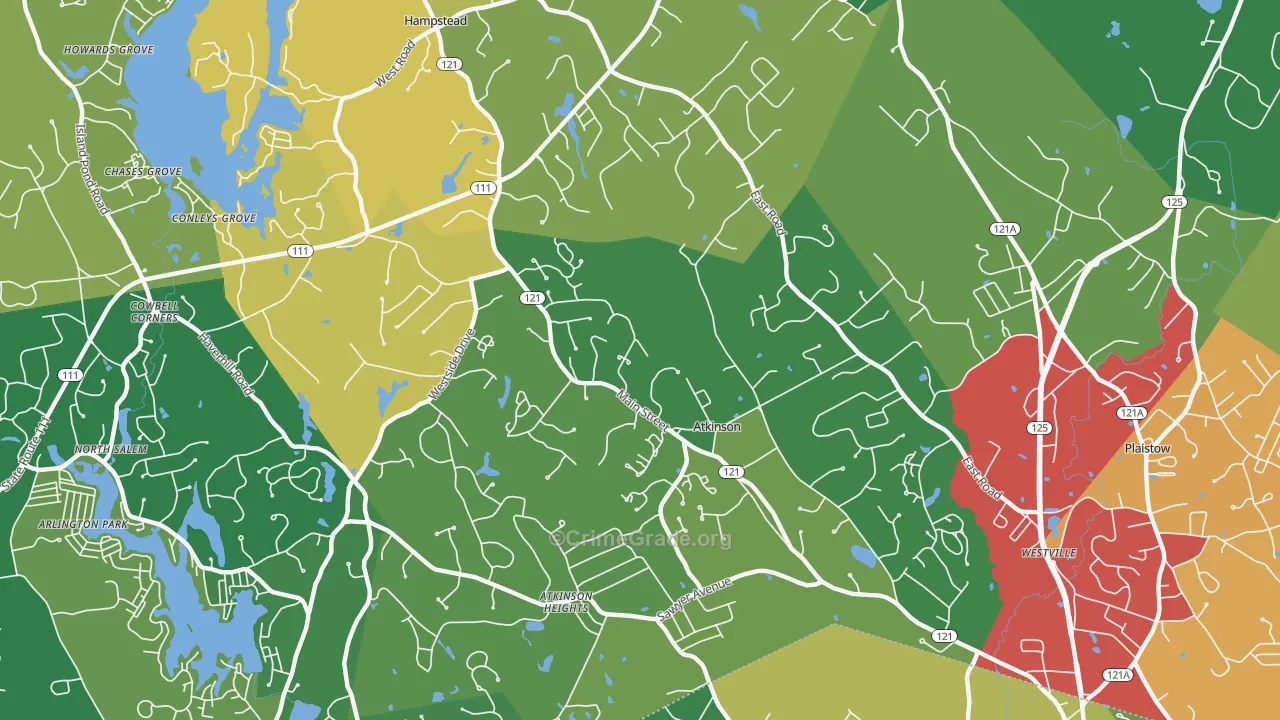 Atkinson, NH Map of Vandalism Rates