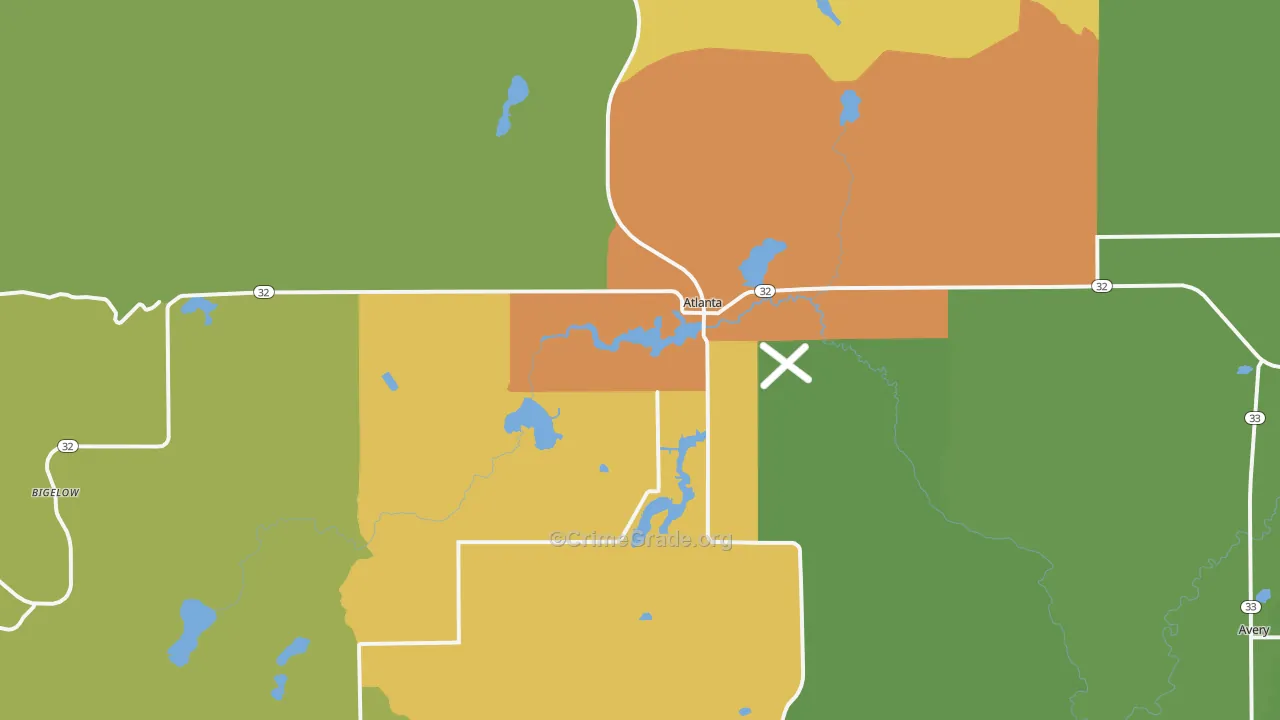 Atlanta, MI Map of Vandalism Rates