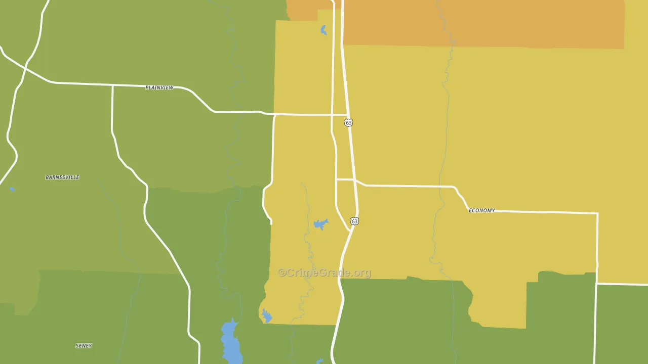 Atlanta, MO Map of Vandalism Rates