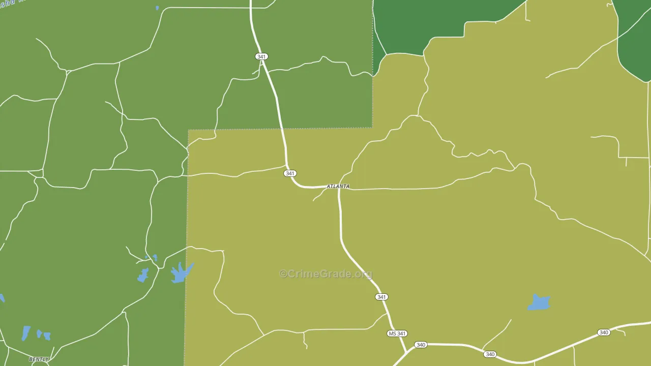 Atlanta, MS Map of Vandalism Rates