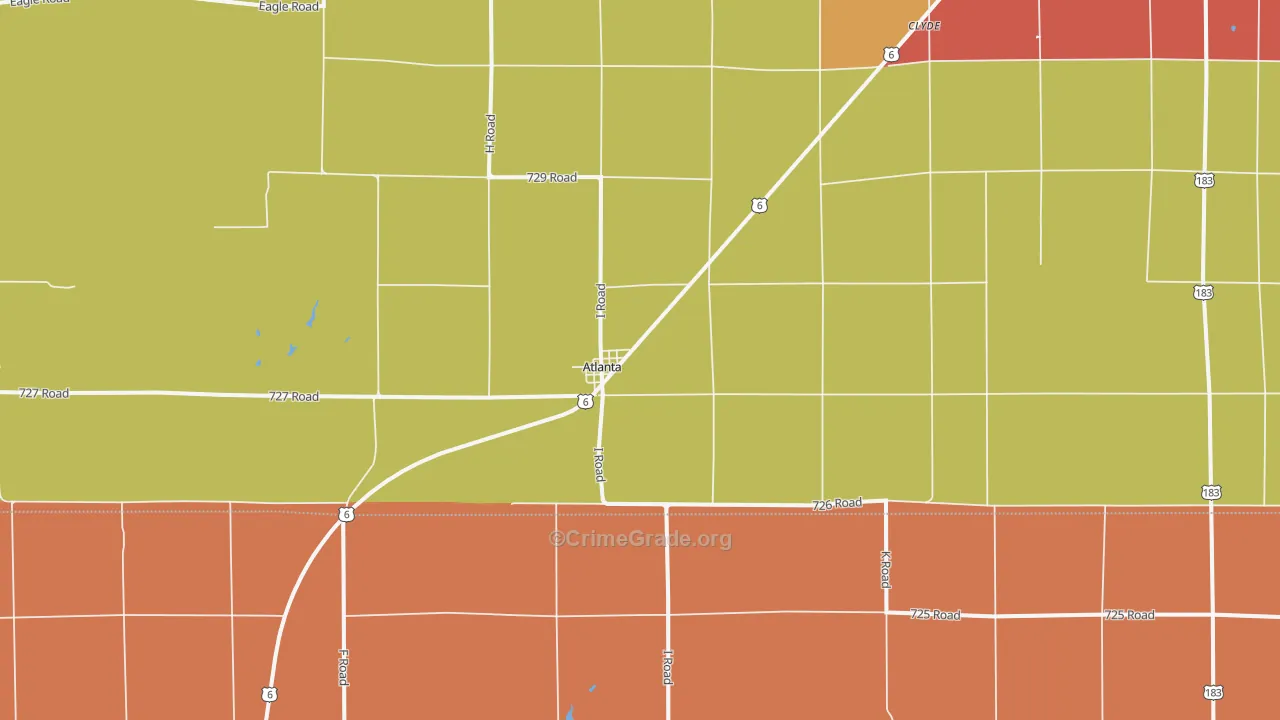 Atlanta, NE Map of Vandalism Rates