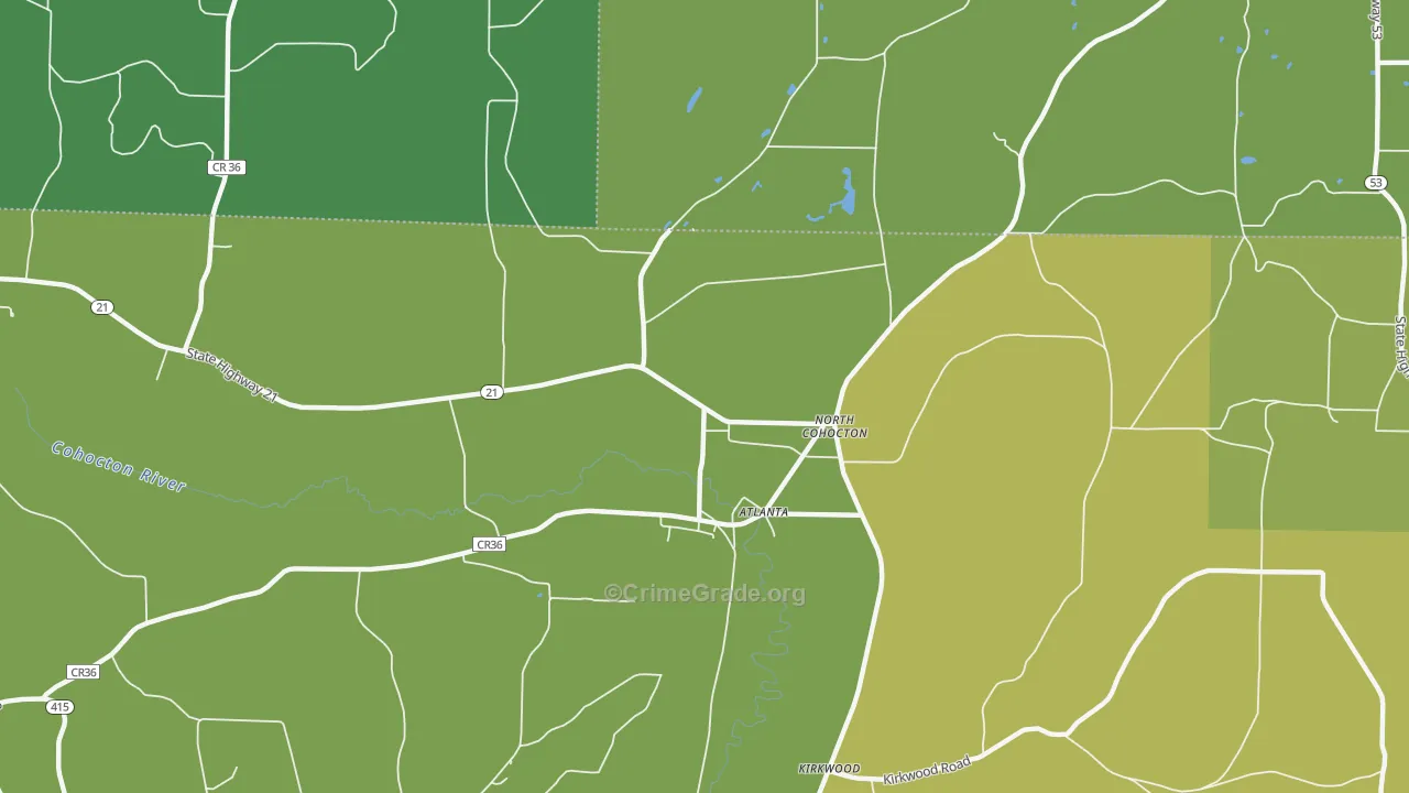 Atlanta, NY Map of Vandalism Rates