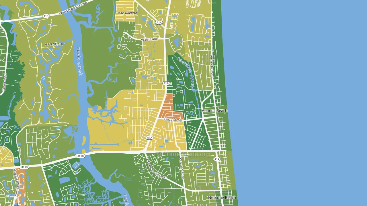 Atlantic Beaches, Atlantic Beach, FL Map of Vandalism Rates