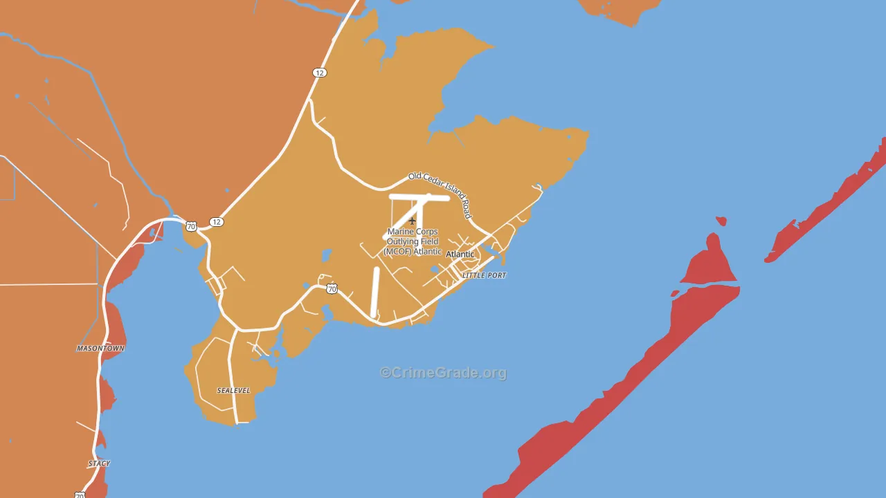 Atlantic, NC Map of Vandalism Rates