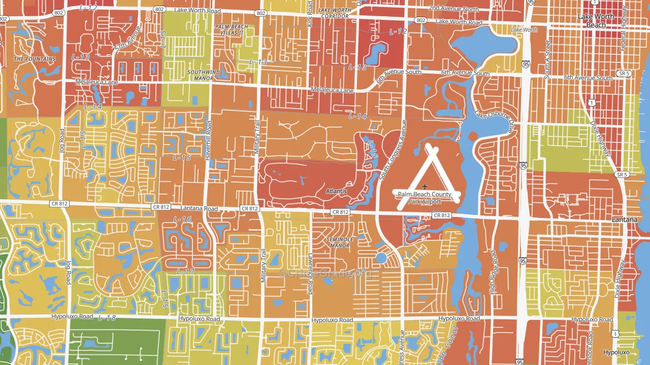 Atlantis, FL Map of Vandalism Rates