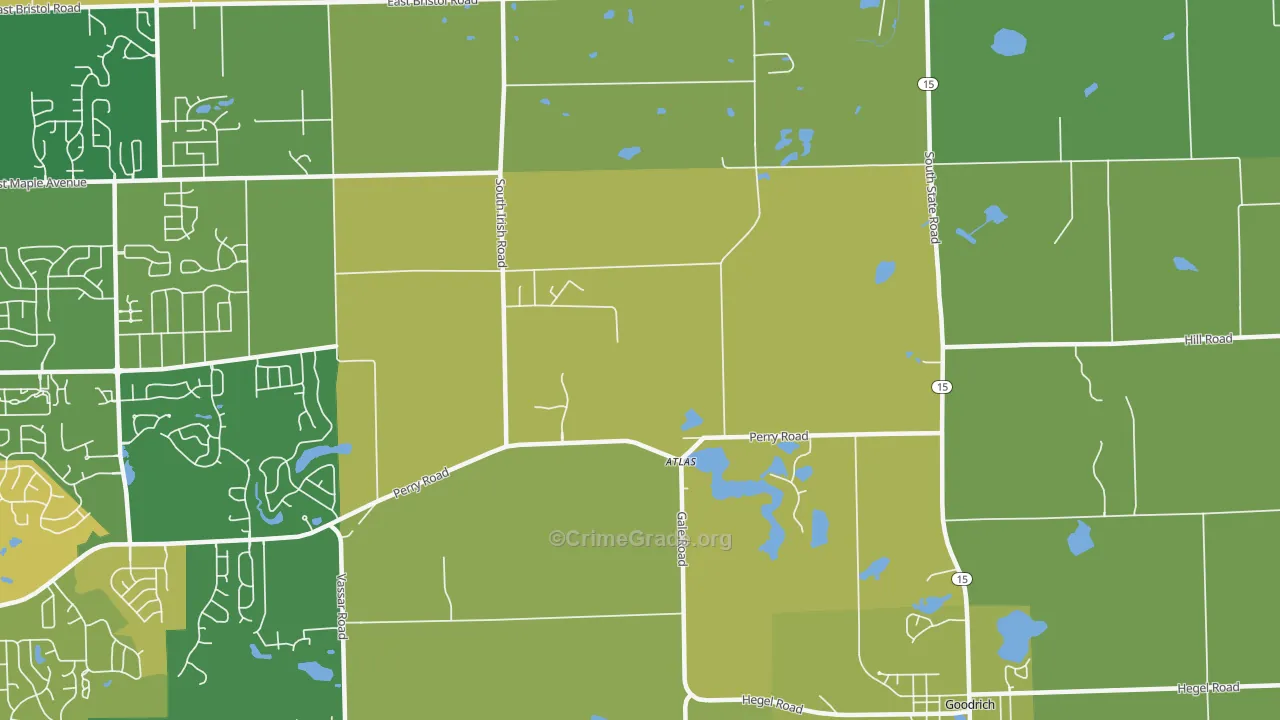 Atlas, MI Map of Vandalism Rates