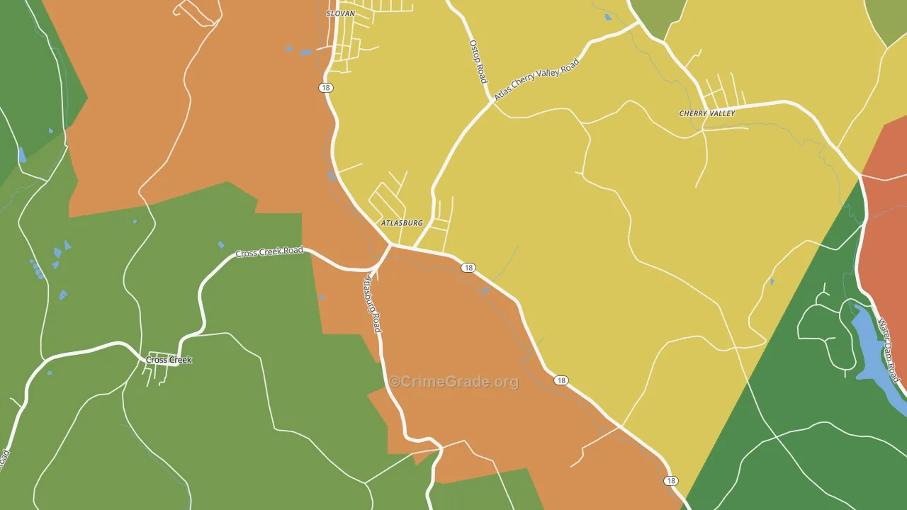 Atlasburg, PA Map of Vandalism Rates