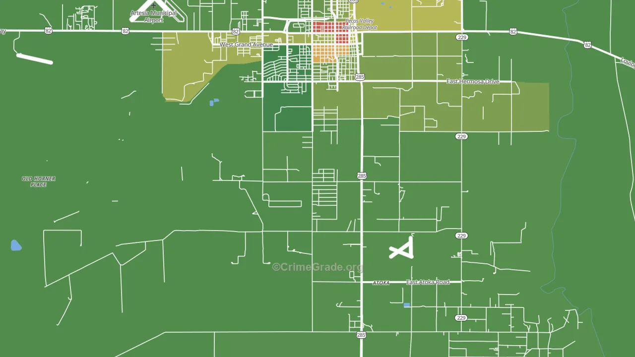 Atoka, NM Map of Vandalism Rates