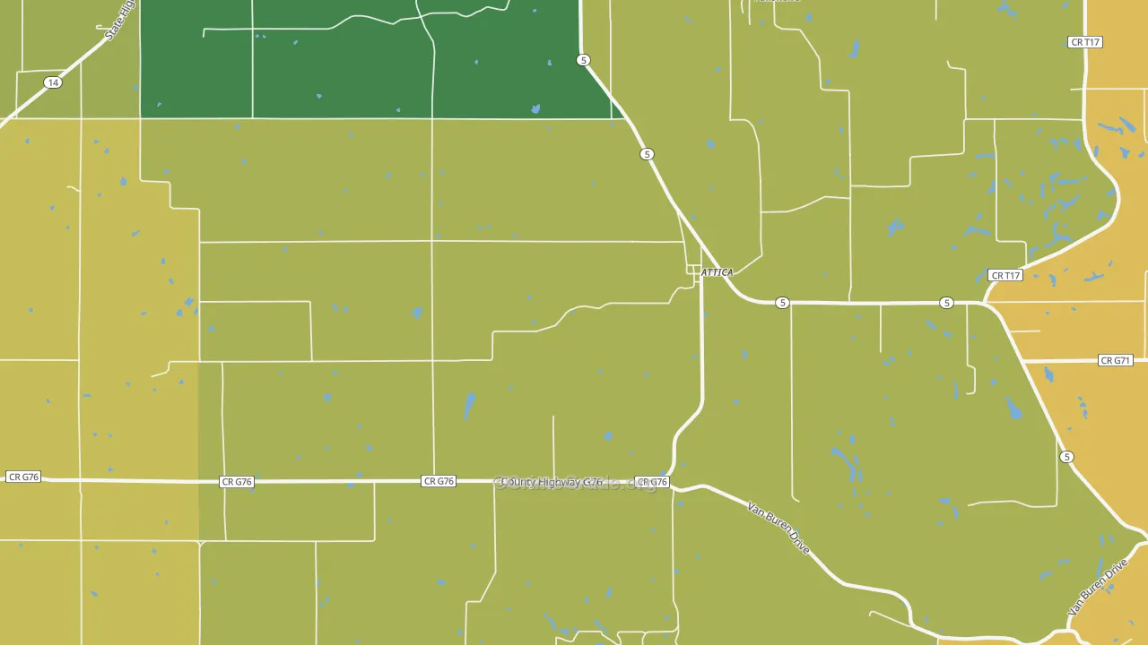 Attica, IA Map of Vandalism Rates