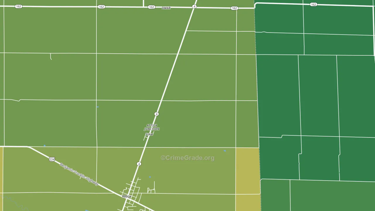 Attica Junction, OH Map of Vandalism Rates