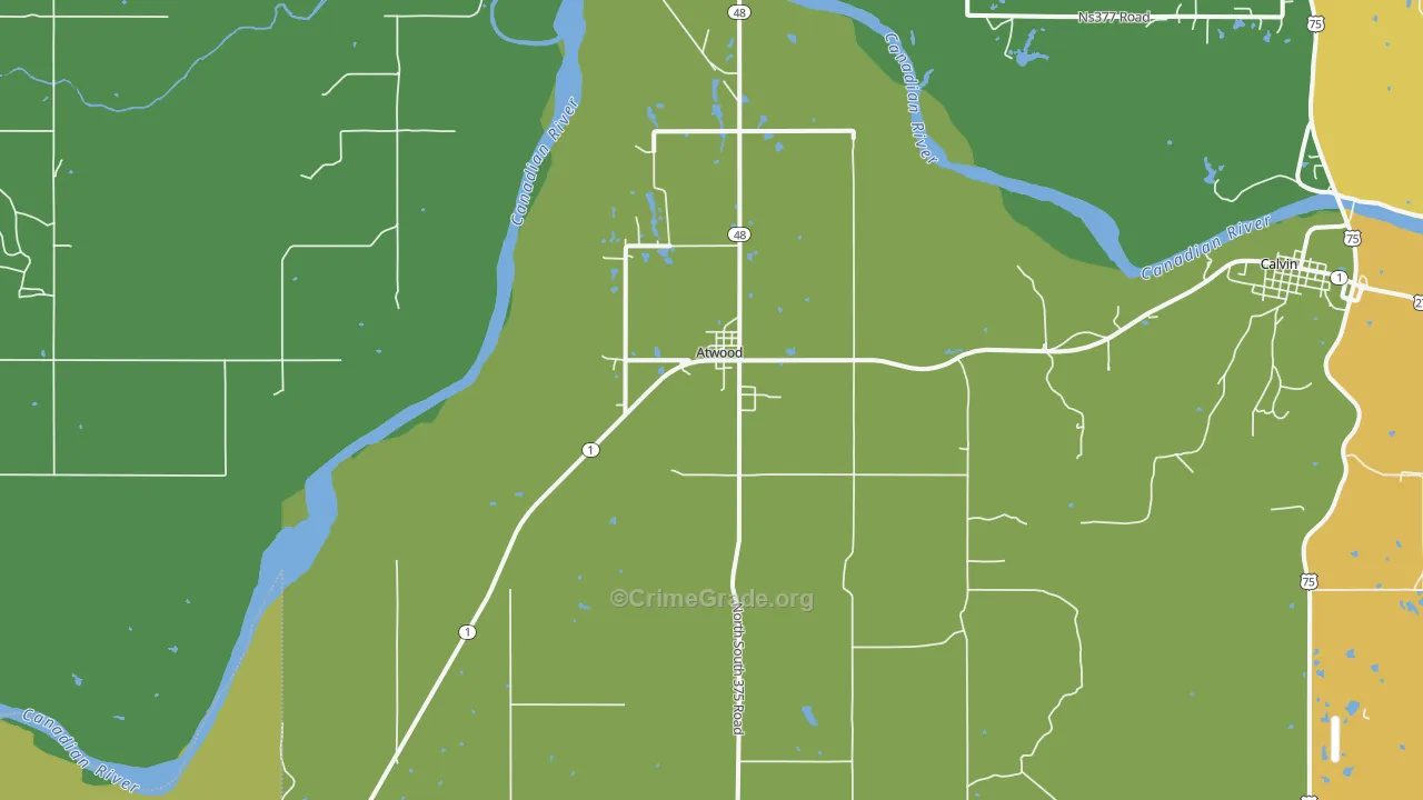 Atwood, OK Map of Vandalism Rates