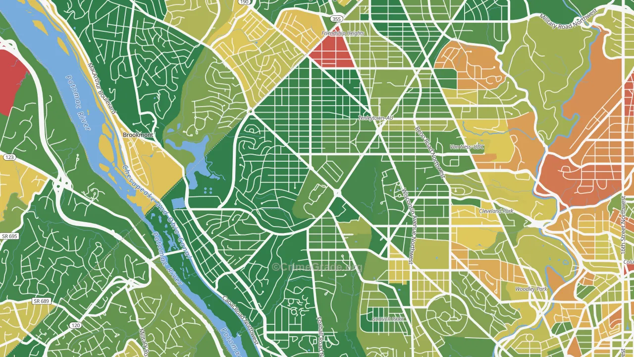 Au-Tenleytown, Washington, DC Map of Vandalism Rates