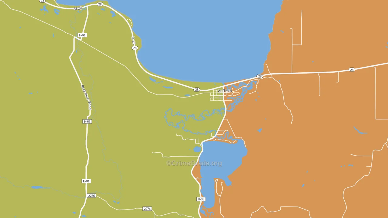 Au Train, MI Map of Vandalism Rates