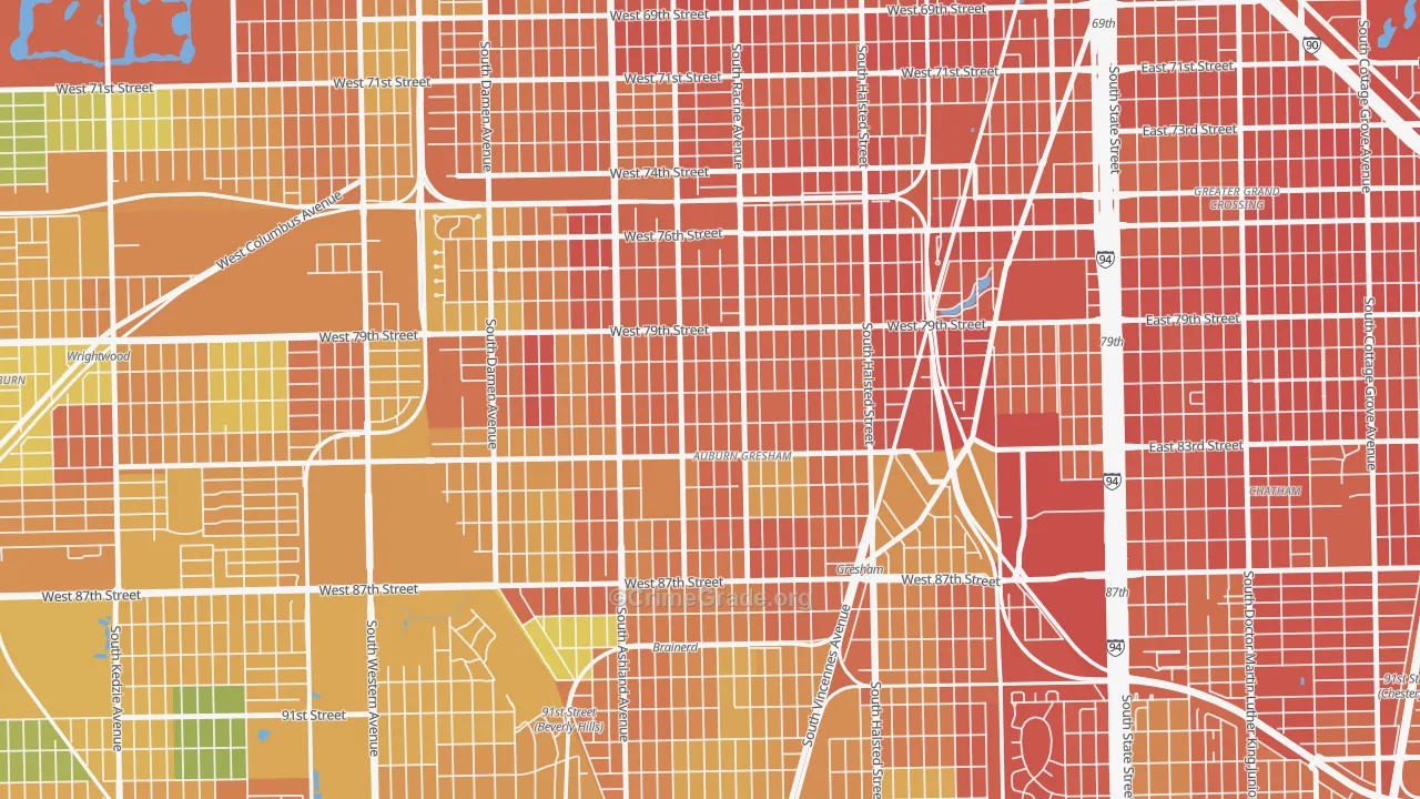 Auburn Gresham, Chicago, IL Map of Vandalism Rates