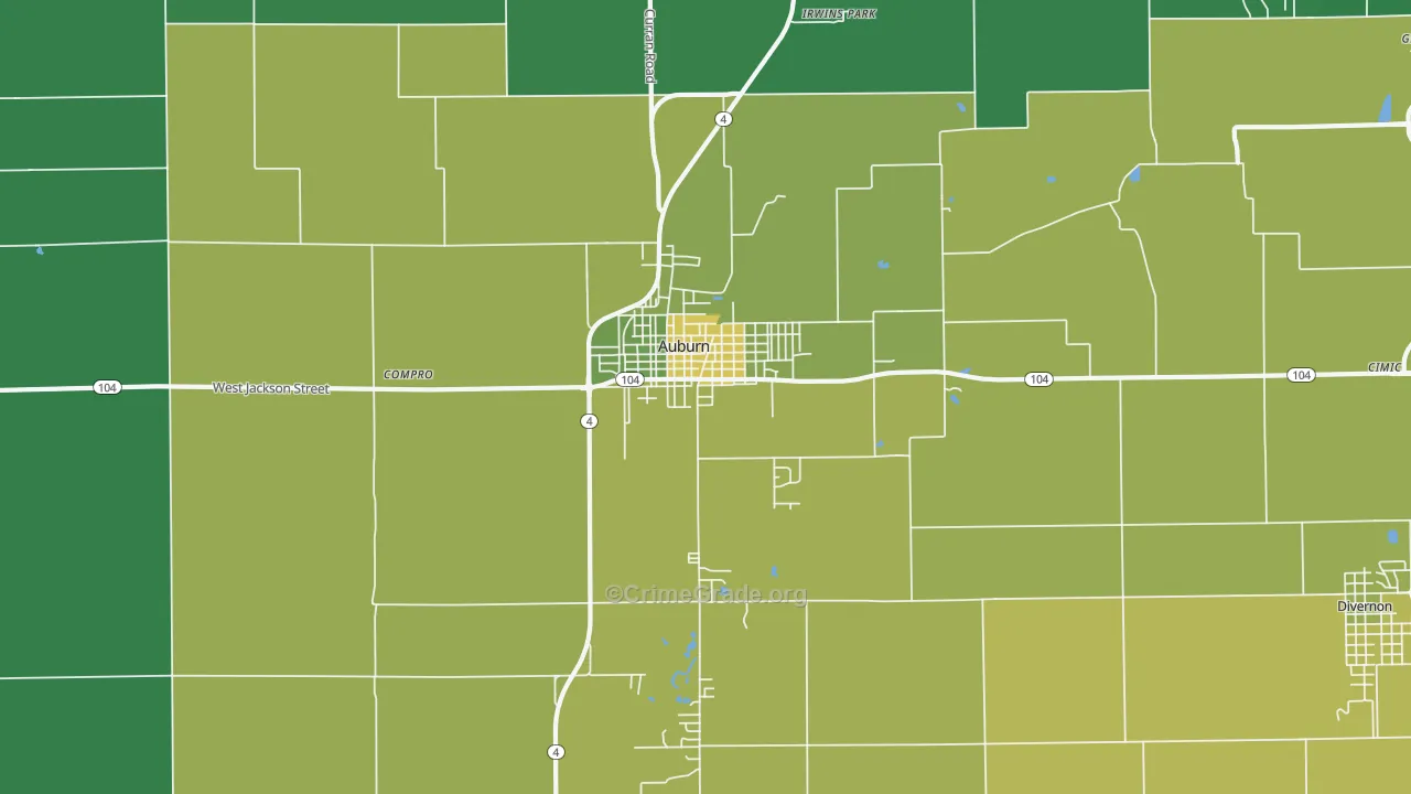 Auburn, IL Map of Vandalism Rates