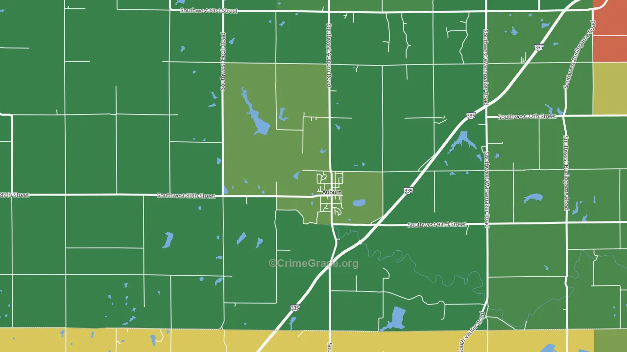 Auburn, KS Map of Vandalism Rates