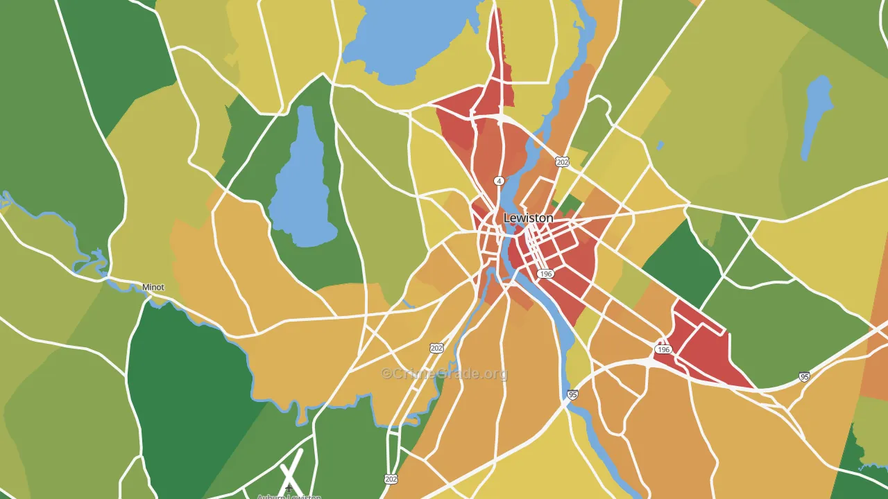 Auburn, ME Map of Vandalism Rates