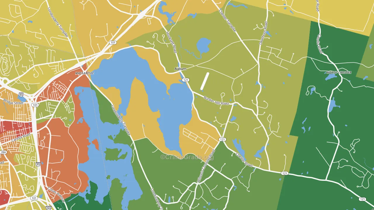 Auburn, NH Map of Vandalism Rates