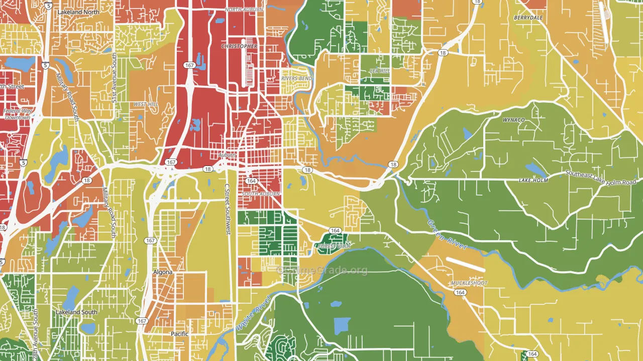 Auburn, WA Map of Vandalism Rates
