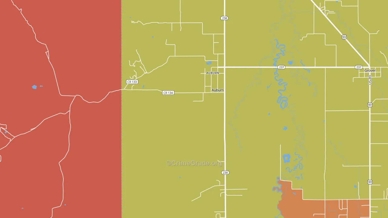 Auburn, WY Map of Vandalism Rates