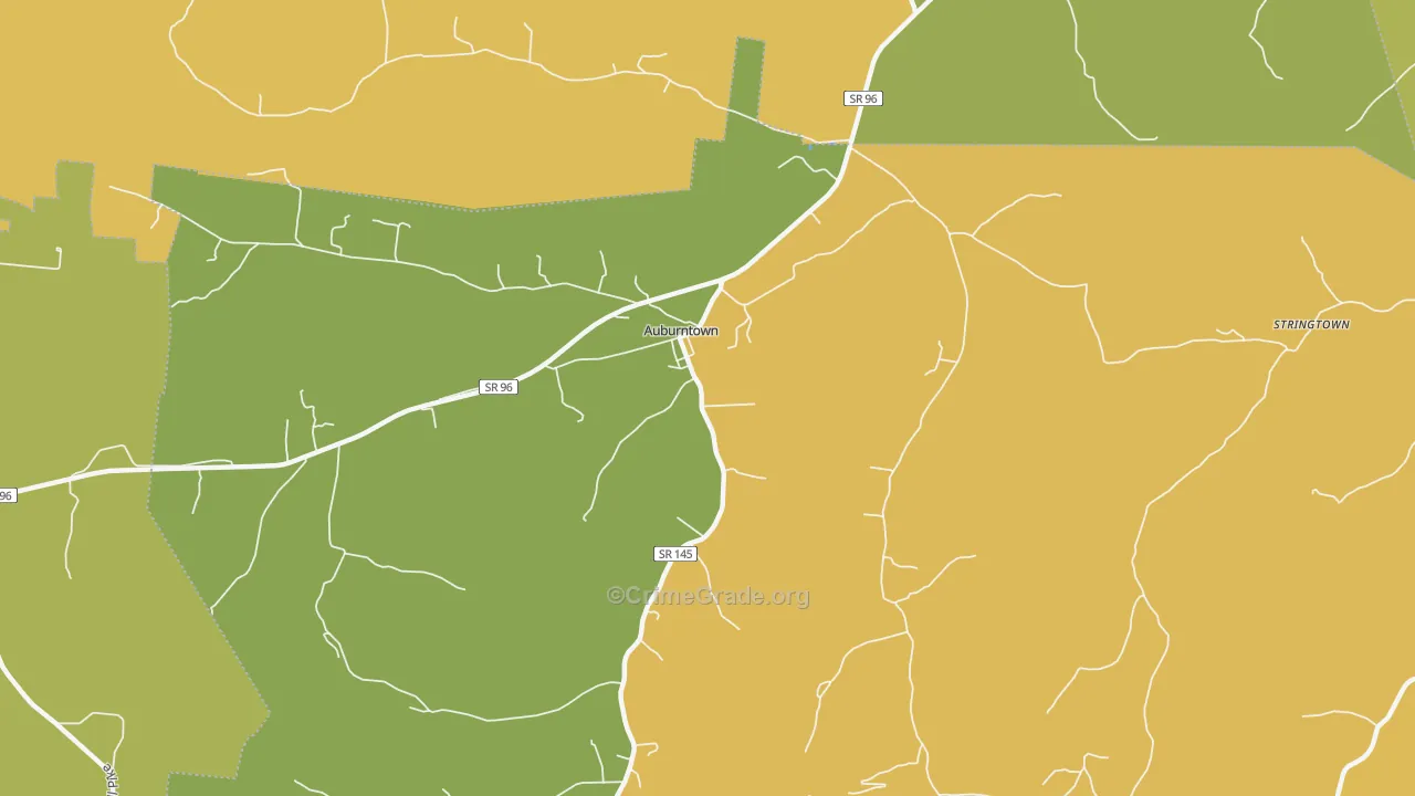 Auburntown, TN Map of Vandalism Rates
