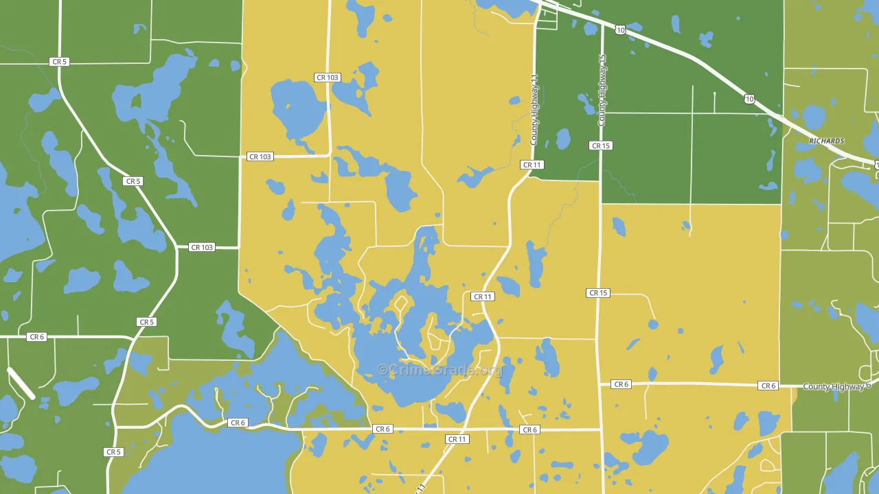 Audubon, MN Map of Vandalism Rates