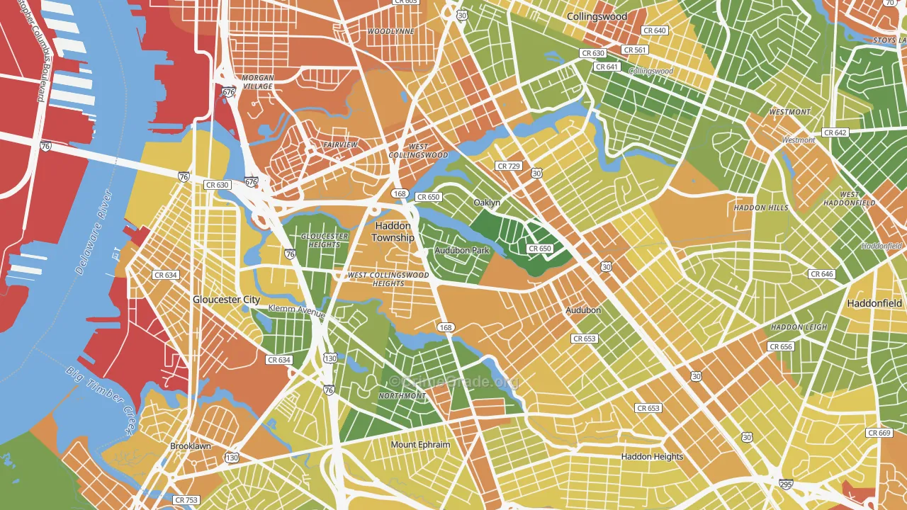 Audubon Park, NJ Map of Vandalism Rates