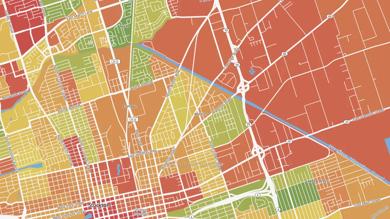 August, CA Map of Vandalism Rates