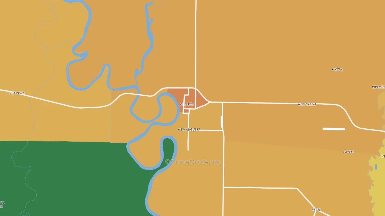 Augusta, AR Map of Vandalism Rates