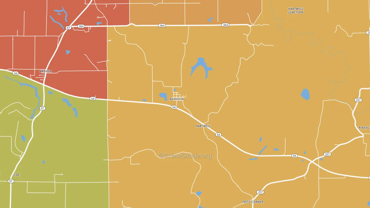 Augusta, IN Map of Vandalism Rates