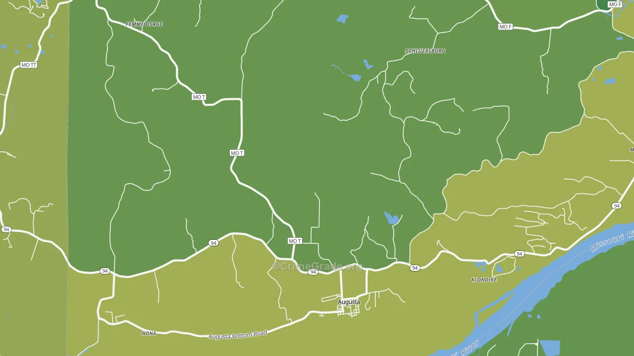 Augusta, MO Map of Vandalism Rates