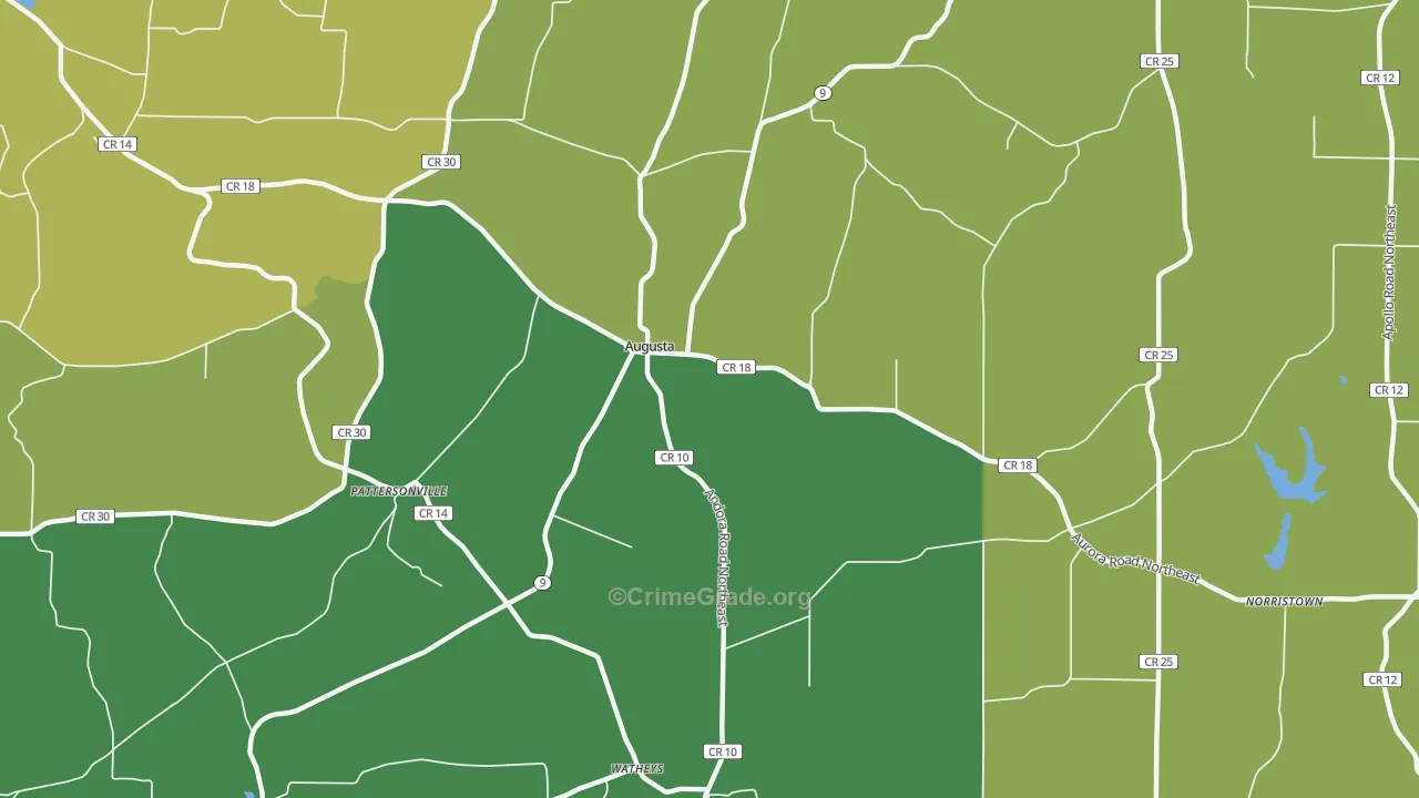 Augusta, OH Map of Vandalism Rates