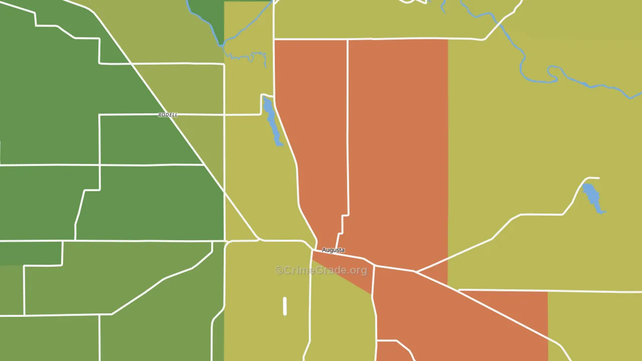 Augusta, WI Map of Vandalism Rates