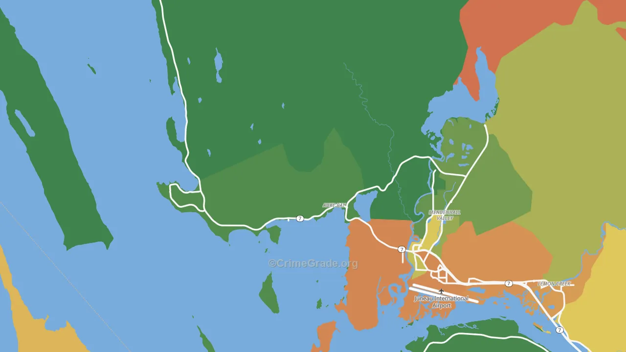 Auke Bay, AK Map of Vandalism Rates