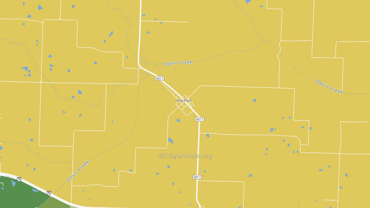 Aullville, MO Map of Vandalism Rates
