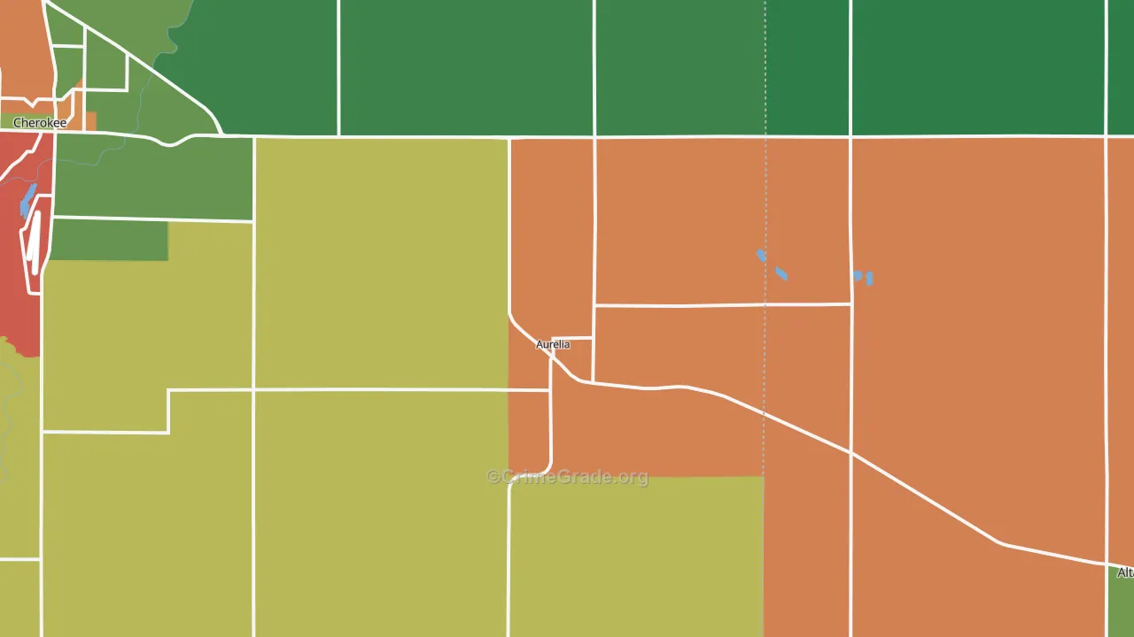 Aurelia, IA Map of Vandalism Rates