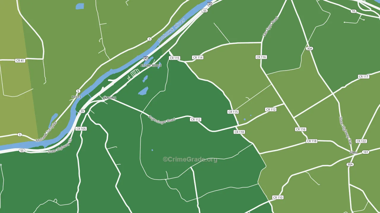 Auriesville, NY Map of Vandalism Rates