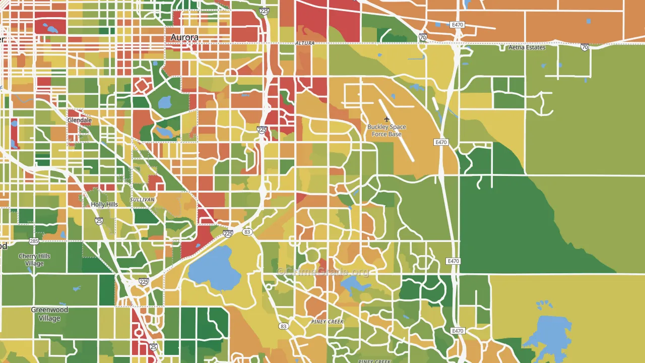 Aurora, CO Map of Vandalism Rates